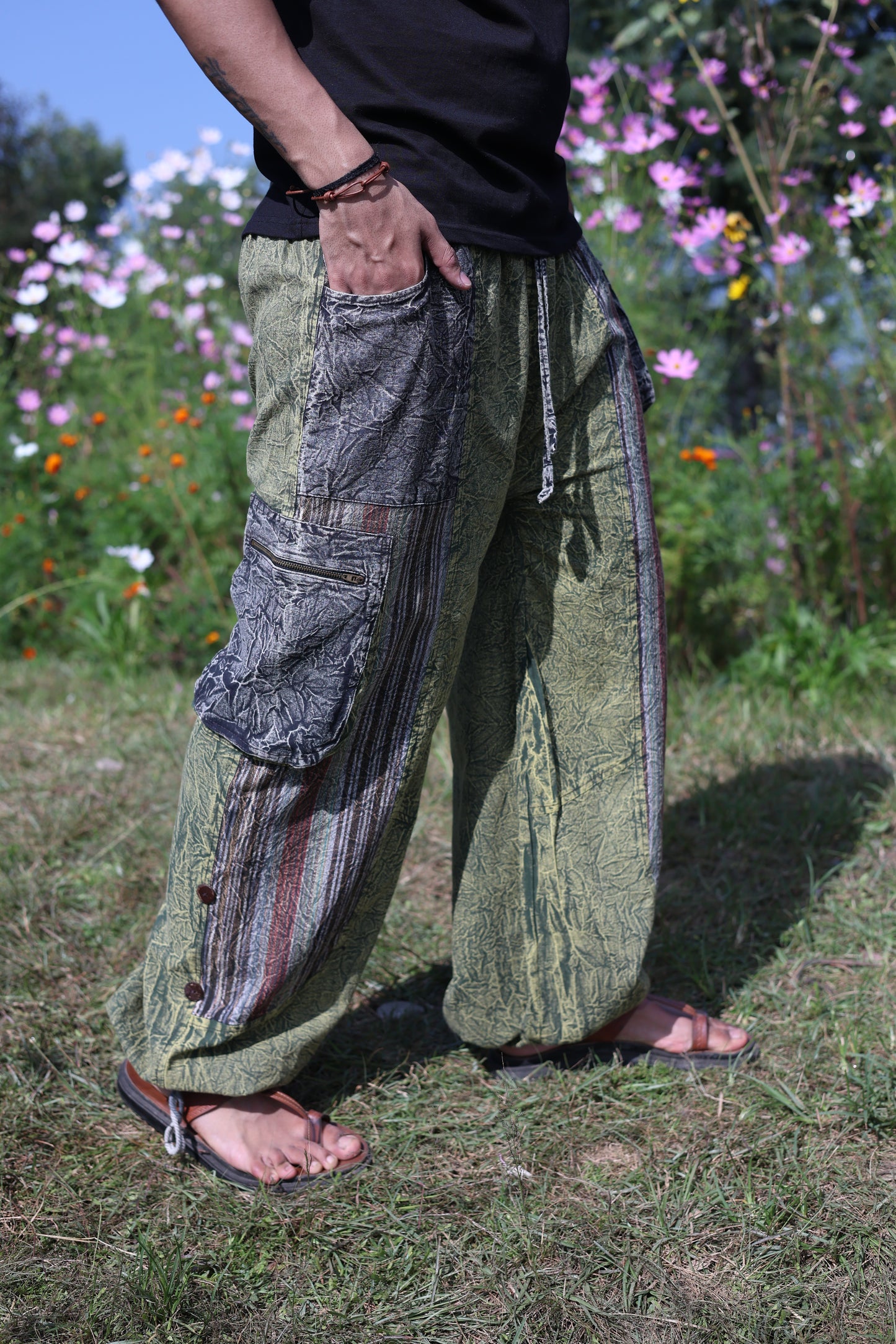 Stone-Washed Cotton Potli Pajama