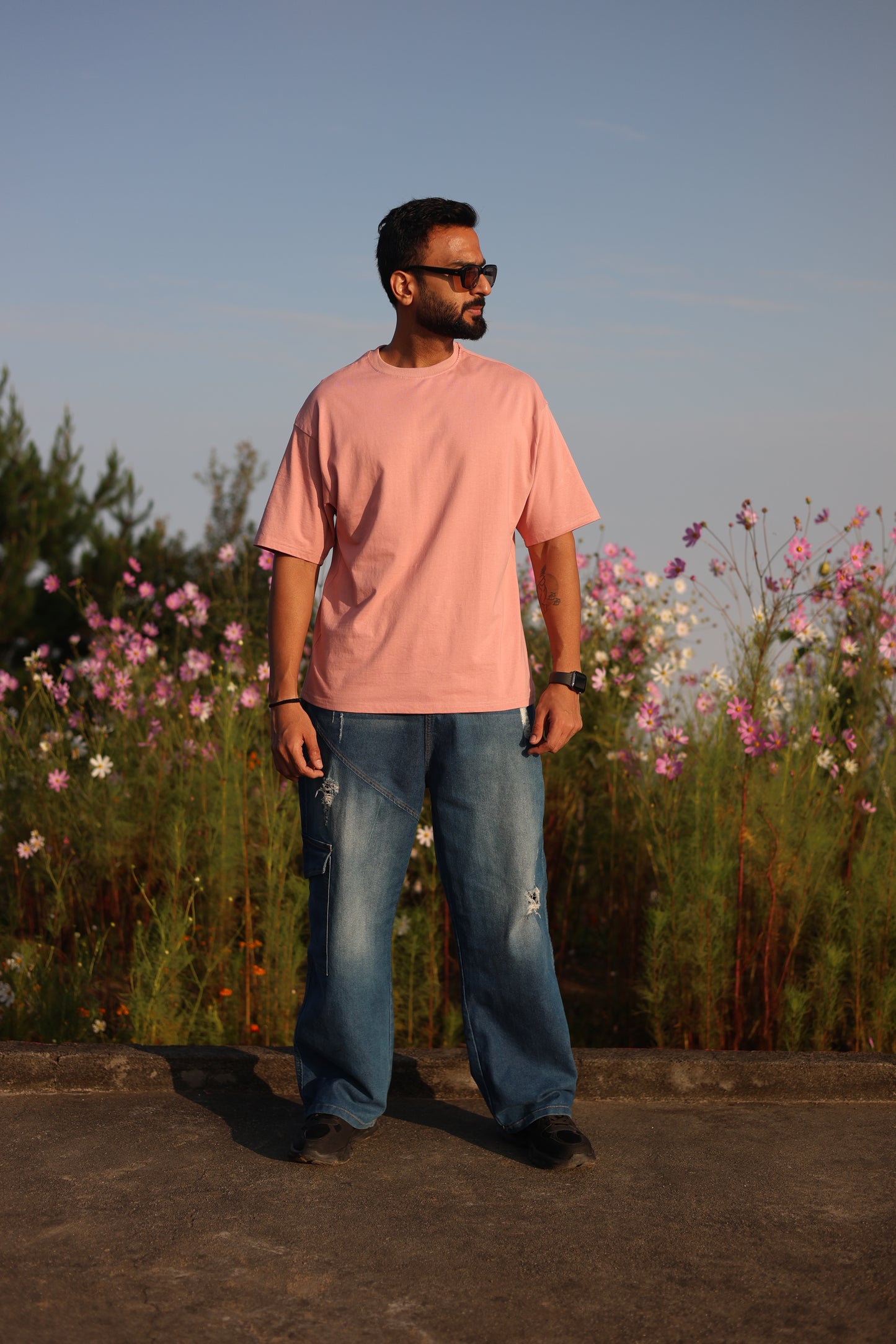 100% Cotton Dusty Pink Oversized T-shirt