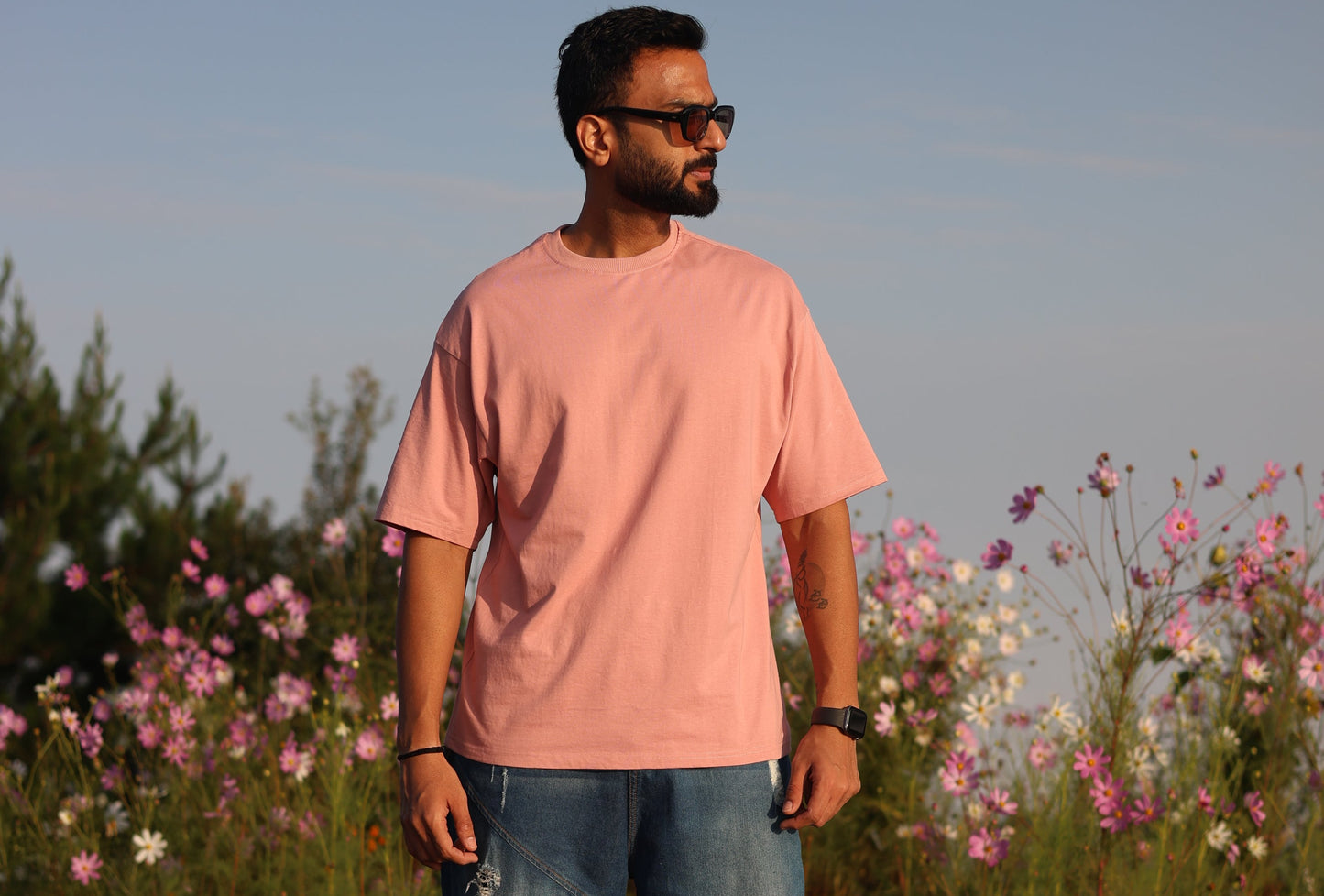 100% Cotton Dusty Pink Oversized T-shirt