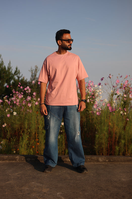 100% Cotton Dusty Pink Oversized T-shirt