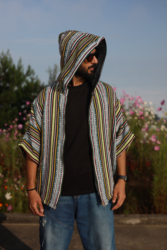 Handcrafted Boho Baja Hoodie Jacket